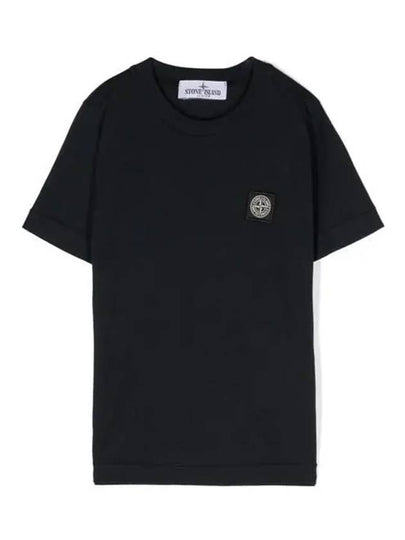 Kids 30/1 Cotton Jersey Short Sleeve T-Shirt Black - STONE ISLAND - BALAAN 2