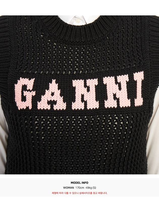 Cotton Rope Vest Black - GANNI - BALAAN 9