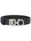 Reversible Gancini Belt Black - SALVATORE FERRAGAMO - BALAAN.