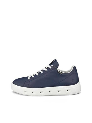 Women's Street 720 Leather Gore-Tex Low Top Sneakers Navy - ECCO - BALAAN 1