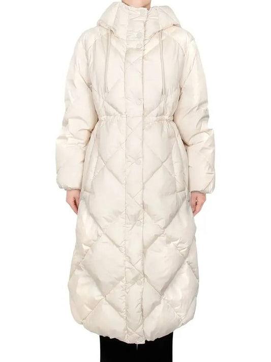 White Mirano Hooded Goose Down Jacket 008 - MAX MARA - BALAAN 1