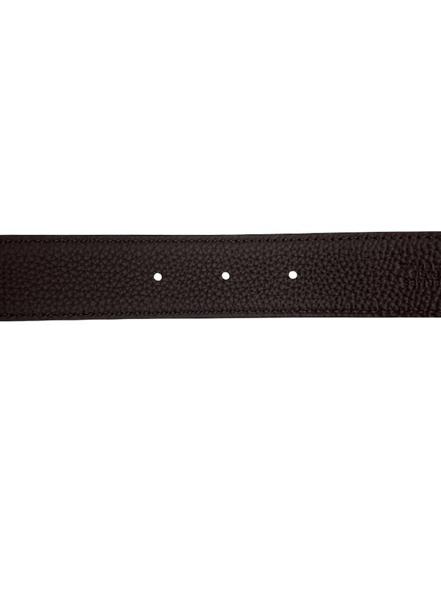 H Buckle 32MM Reversible Leather Belt Chocolate Black - HERMES - BALAAN.