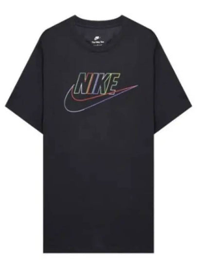 Sportswear Logo Print Club Short Sleeve T-Shirt Black - NIKE - BALAAN 2