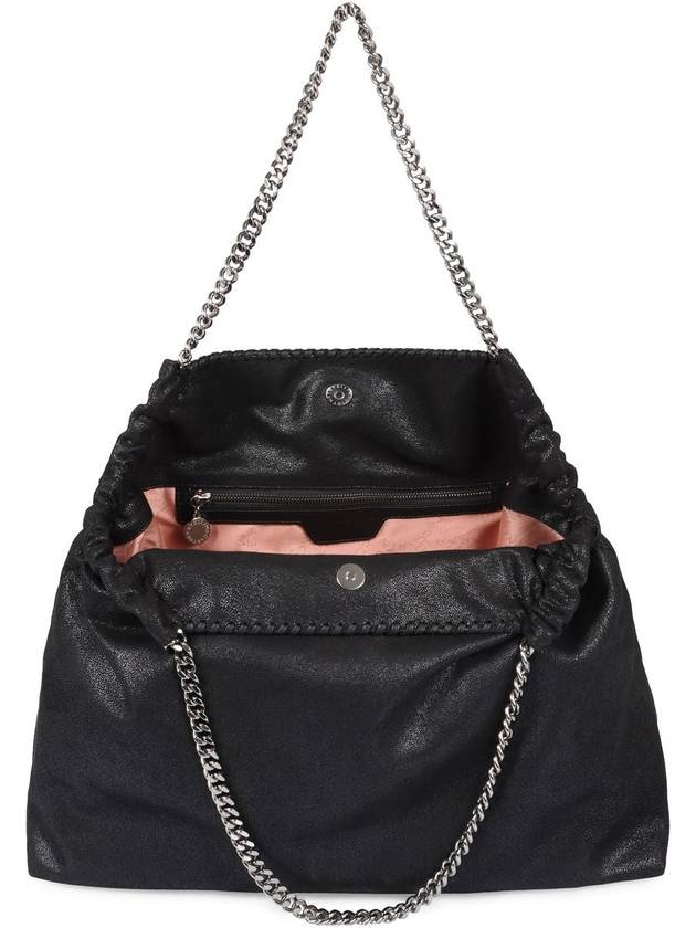 Black Shoulder Bag With Diamond-Like Chain And Logo Charm On The Front In Ecoleather Woman - STELLA MCCARTNEY - BALAAN 4