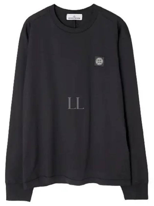 Cotton Jersey Long Sleeve T Shirt Black - STONE ISLAND - BALAAN 2