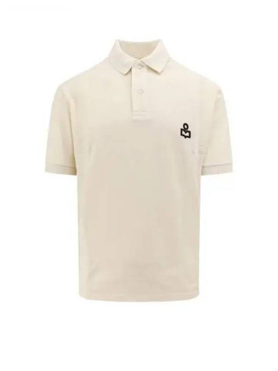 Afko Logo Cotton Polo Shirt Ecru - ISABEL MARANT - BALAAN 2