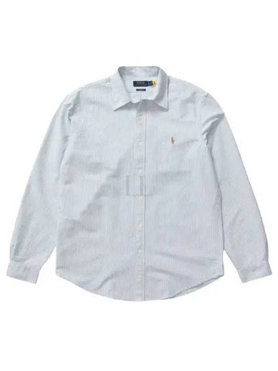 Embroidery Pony Oxford Long Sleeve Shirt Blue - POLO RALPH LAUREN - BALAAN 2