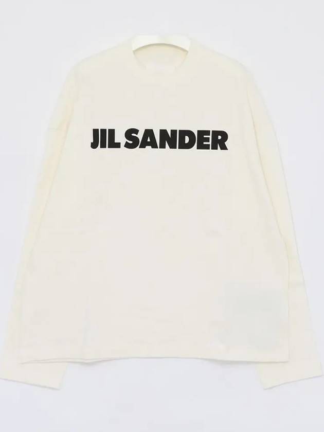 Logo Print Cotton Long Sleeve T-Shirt White - JIL SANDER - BALAAN 4