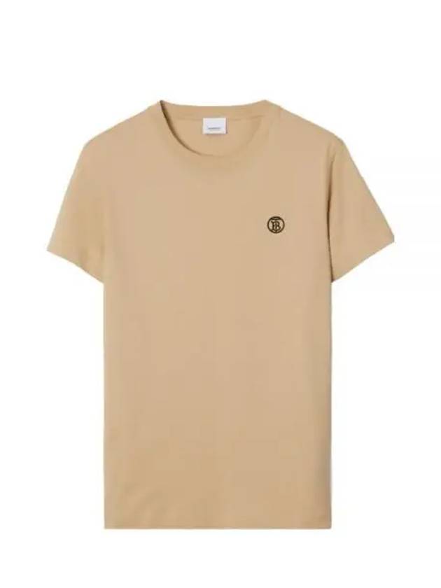 TB Monogram Embroidered Short Sleeve T-Shirt Beige - BURBERRY - BALAAN 2