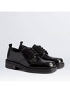 Men's Silver Logo Leather Derby Black - AMI - BALAAN 4