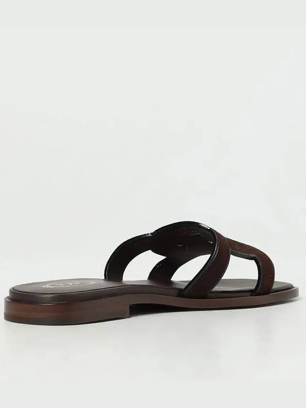 Women's Square Toe Suede Slide Slippers Brown - TOD'S - BALAAN 4