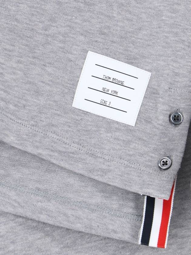 Lightweight Cotton Short Sleeve Polo Shirt Grey - THOM BROWNE - BALAAN 6