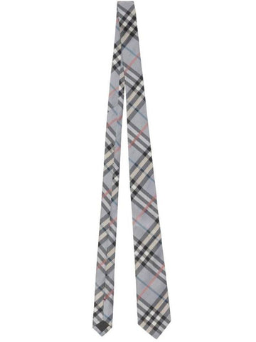 Check Silk Tie Glacier - BURBERRY - BALAAN 1
