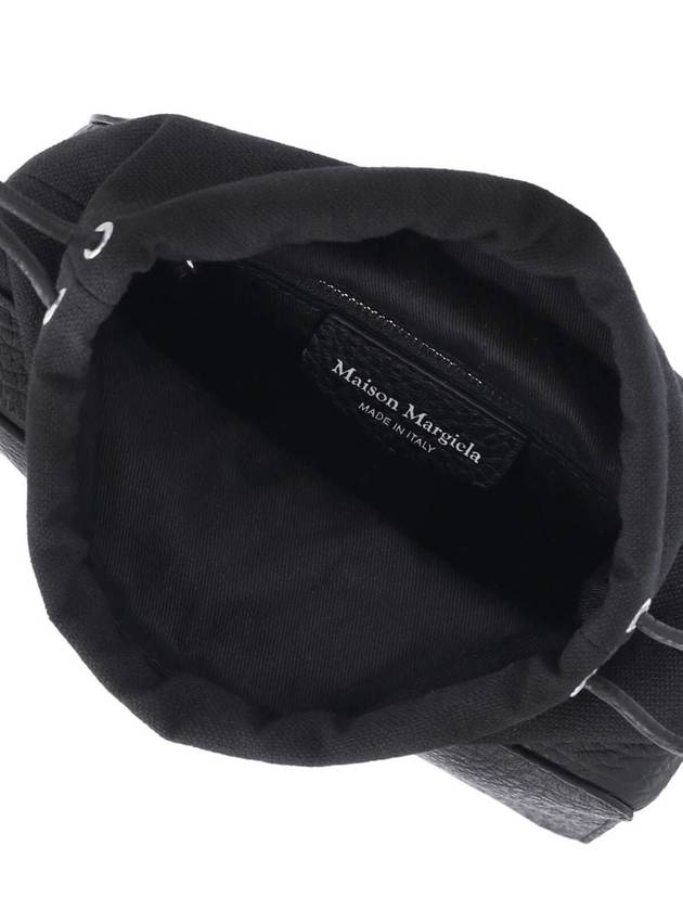 Logo Patch Leather Bucket Cross Bag Black - MAISON MARGIELA - BALAAN 6