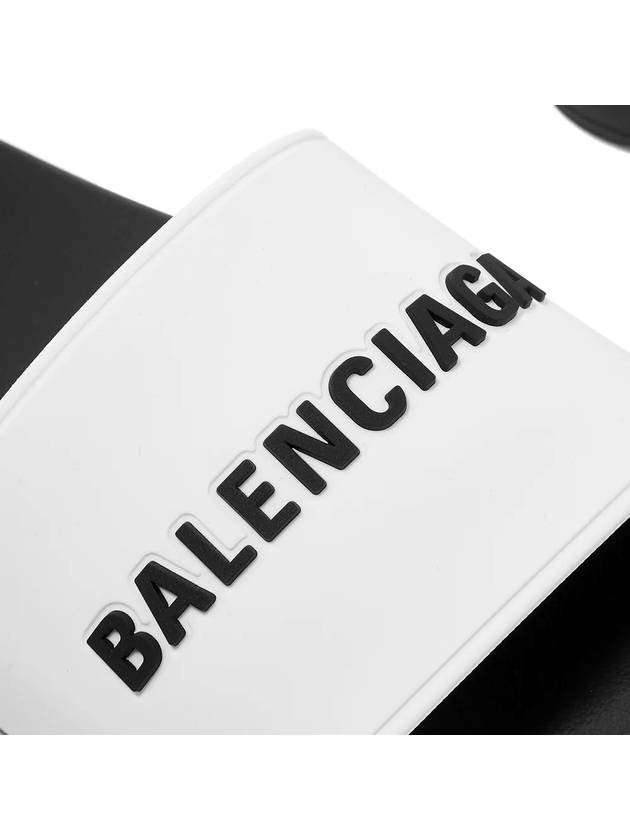 Embossed Logo Band Slippers White Black - BALENCIAGA - BALAAN 6