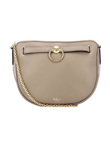 Brockwell Chain Leather Crossbody Bag Solid Grey - MULBERRY - BALAAN 1