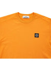 Logo Patch Cotton Short Sleeve T-Shirt Orange - STONE ISLAND - BALAAN 4