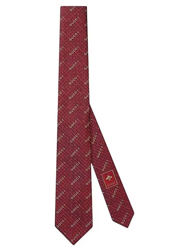 Silk Jacquard Tie Bordeaux - GUCCI - BALAAN 2