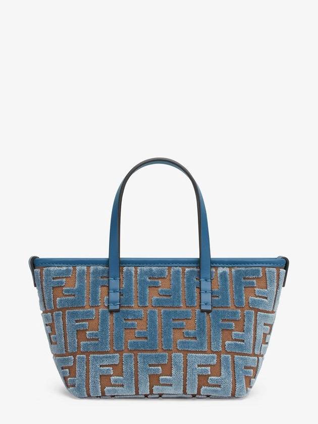 Roll FF Jacquard Velvet Tote Bag Light Blue - FENDI - BALAAN 5