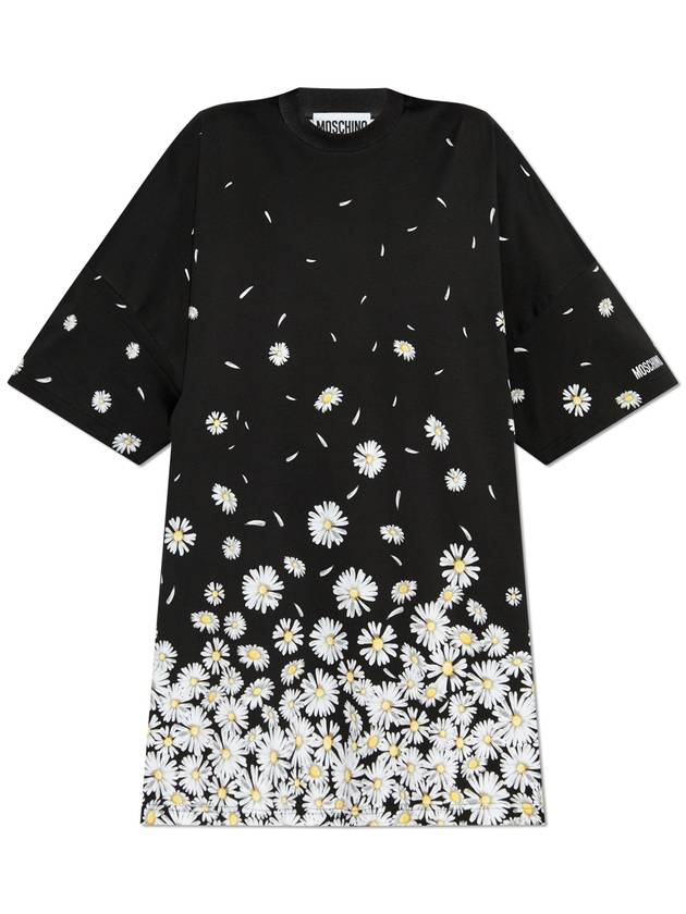 Moschino Dress With Floral Pattern, Women's, Black - MOSCHINO - BALAAN 1