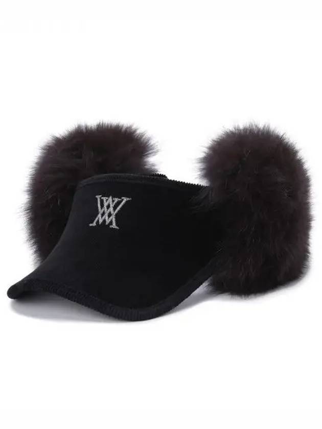 Anew W REAL Fur Snow Winter Sun Visor Cap BK Domestic Product GQCY23100411430 - ANEWGOLF - BALAAN 1