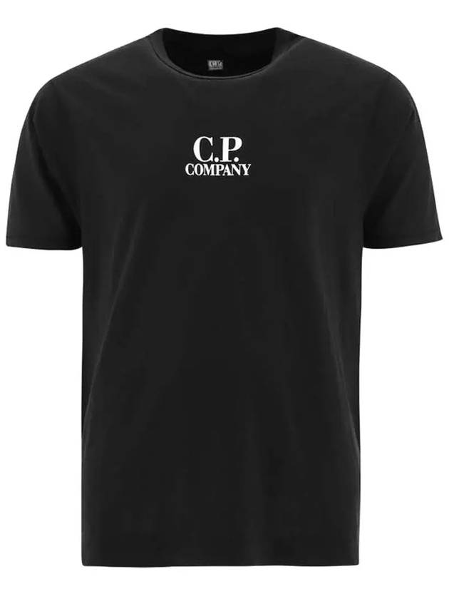 Logo Crew Neck Short Sleeve T-Shirt Black - CP COMPANY - BALAAN 3