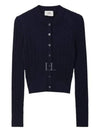 Wool Cardigan Navy - AMI - BALAAN 2