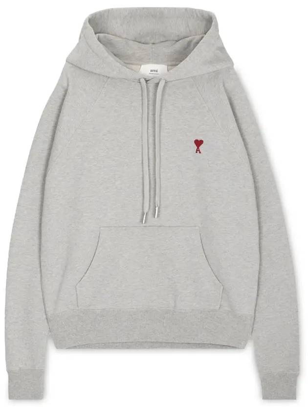 Heart Logo Cotton Hoodie Grey - AMI - BALAAN 2