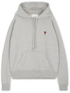 Heart Logo Cotton Hoodie Grey - AMI - BALAAN 1