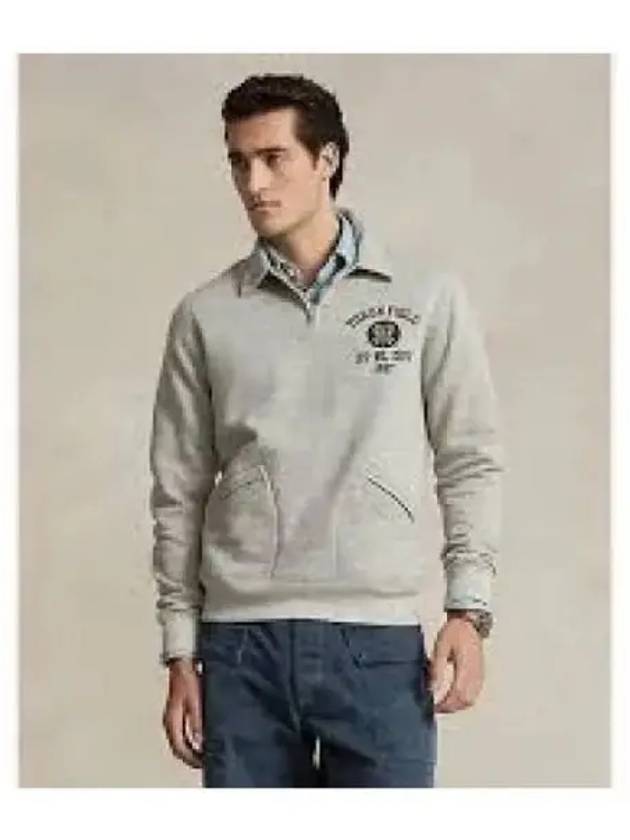 30 Points Fleece Collar Quarter Zipper Sweatshirt Gray - POLO RALPH LAUREN - BALAAN 1