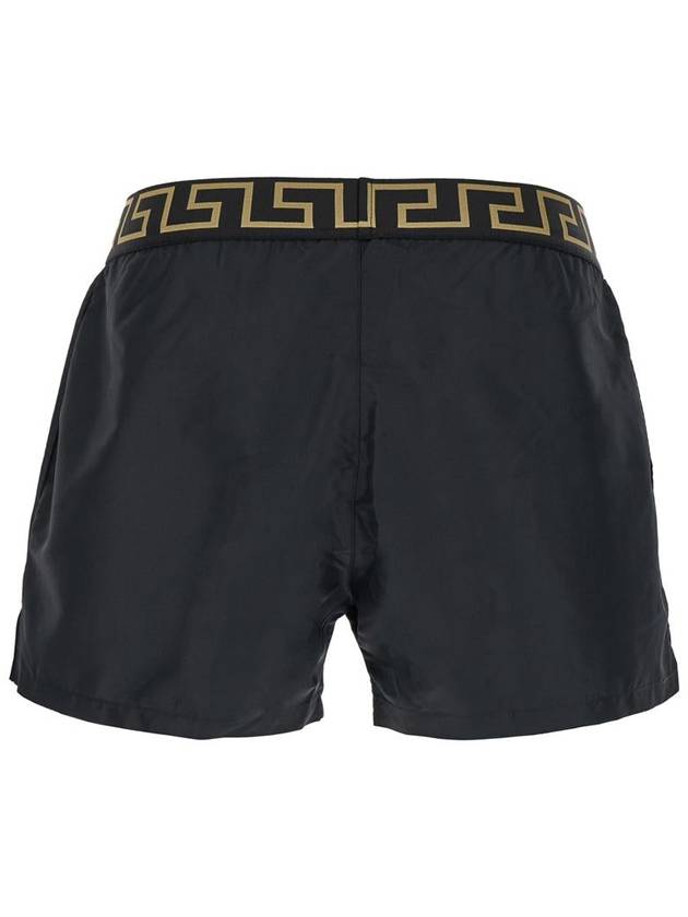 Black Swimsuit Shorts With Greca Detail In Tech Fabric Man - VERSACE - BALAAN 2