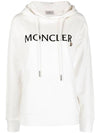 Embroidered Logo Lettering Cotton Hoodie Off White - MONCLER - BALAAN 1