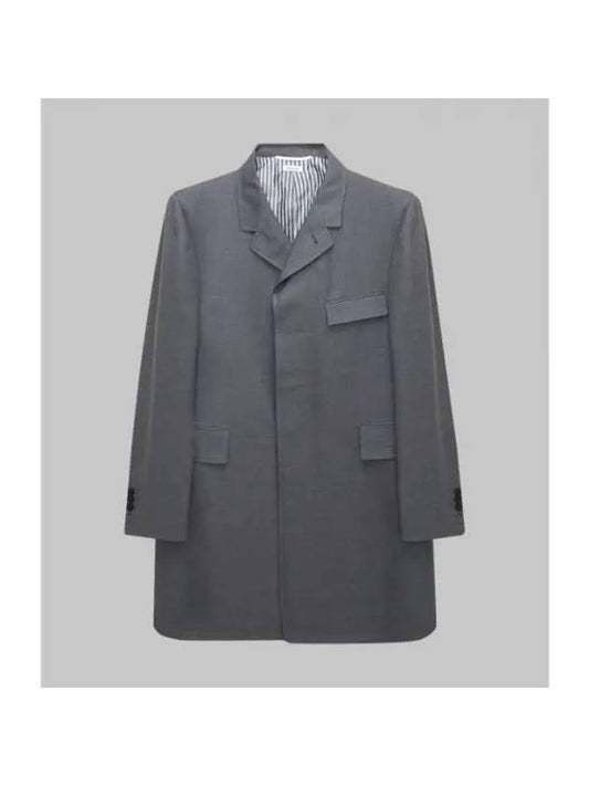 Coat Super 120 Count Twill Classic Chesterfield MOC005A 00626 035 - THOM BROWNE - BALAAN 1