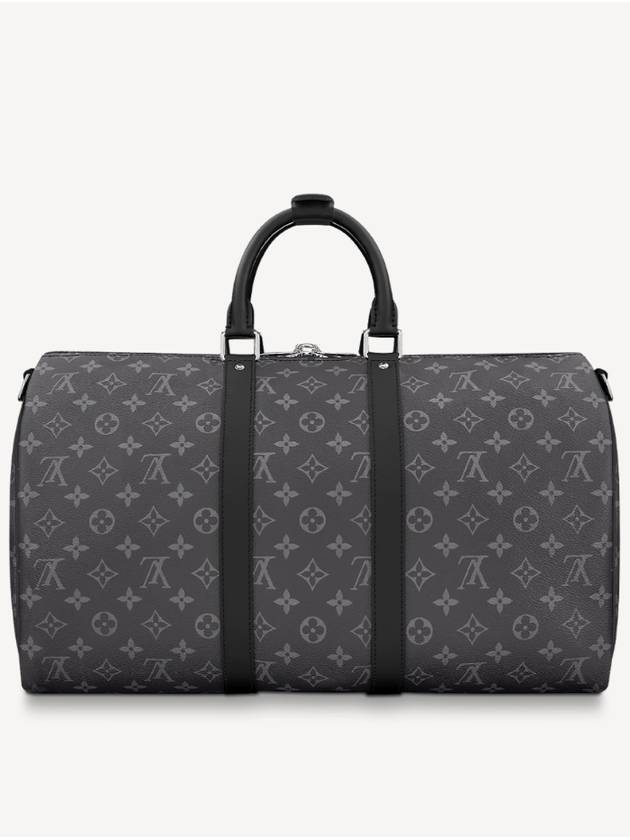 Keepall 45 Bandouliere Monogram Eclipse Duffel Bag Grey - LOUIS VUITTON - BALAAN 4