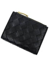 Intrecciato Small Leather Half Wallet Black - BOTTEGA VENETA - BALAAN 5