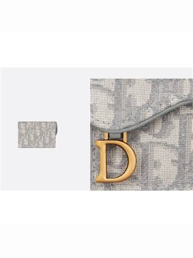 Saddle Flap Card Holder Grey  Oblique Jacquard - DIOR - BALAAN 5