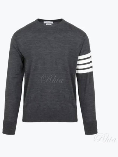 4 Bar Armband Classic Merino Wool Knit Top Dark Grey - THOM BROWNE - BALAAN 2