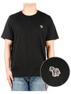 Zebra Logo Crew Neck Cotton Short Sleeve T-Shirt Black - PAUL SMITH - BALAAN 2