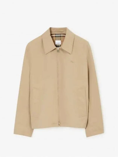 Embroidered Logo Harrington Jacket Beige - BURBERRY - BALAAN 2