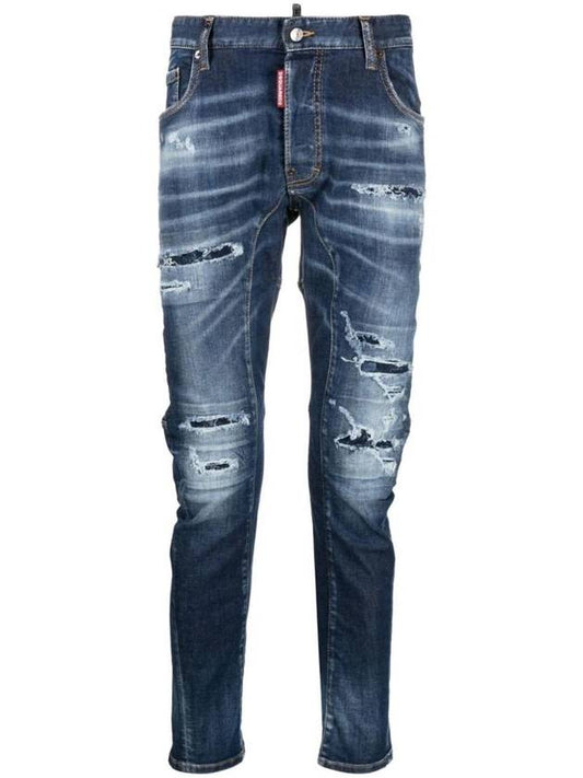 Distressed Tapered Jeans Blue - DSQUARED2 - BALAAN 1