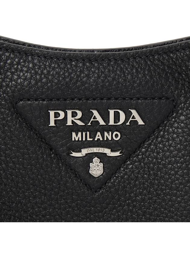 Leather Mini Shoulder Bag Black - PRADA - BALAAN 9