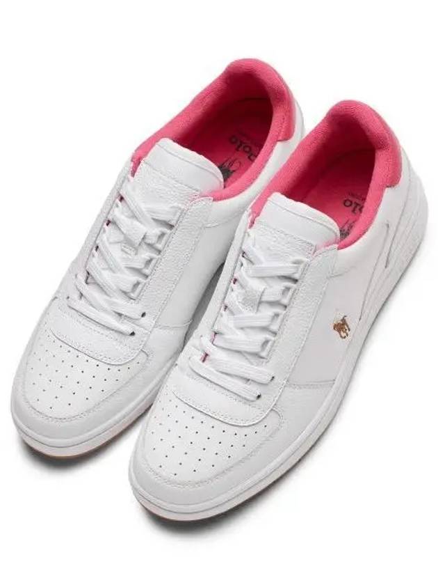 Polo Court Leather Low Top Sneakers White Pink - POLO RALPH LAUREN - BALAAN 2