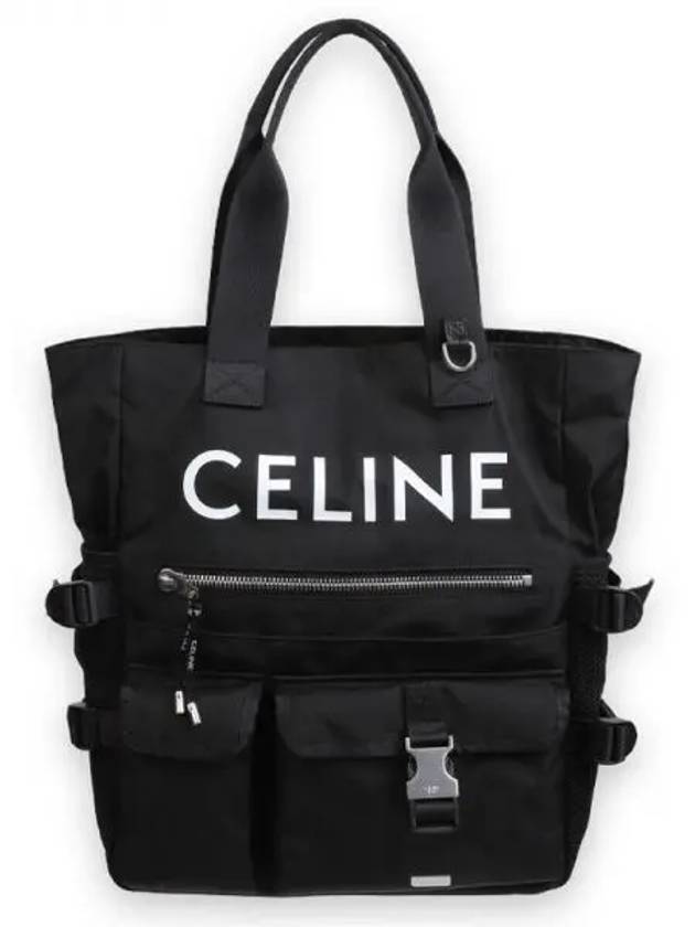 Nylon Logo Print Tote Bag Black - CELINE - BALAAN 2