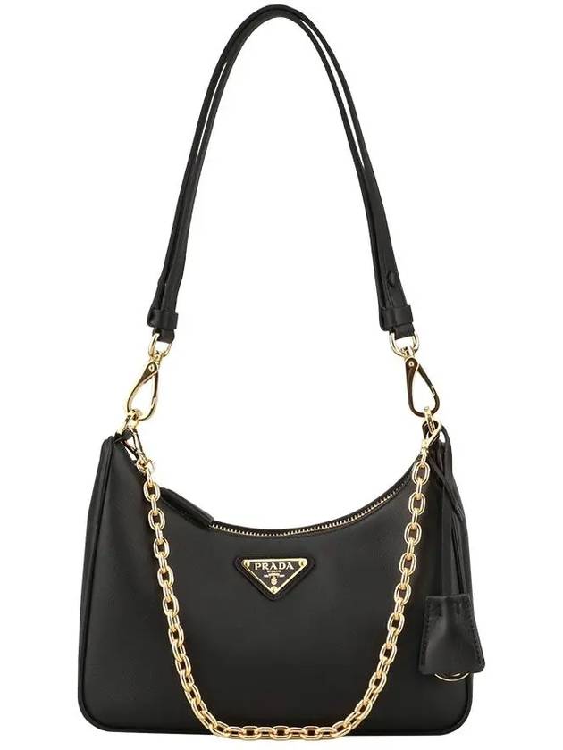 Triangle Logo Chain Shoulder Bag Black - PRADA - BALAAN 2