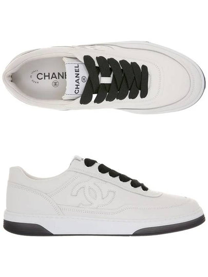 Calfskin Low Top Sneakers White - CHANEL - BALAAN 2