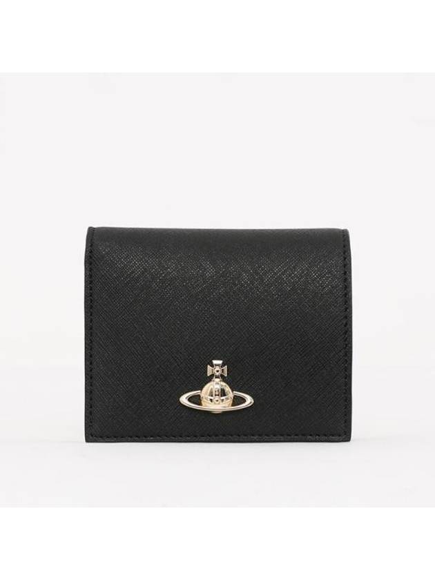 Vivienne Westwood Saffiano Biogreen Billfold Black - VIVIENNE WESTWOOD - BALAAN 1