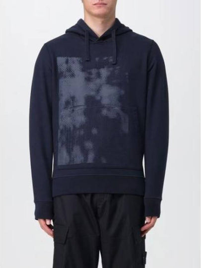 Foam One Print Embroidery Cotton Hoodie Navy - STONE ISLAND - BALAAN 2