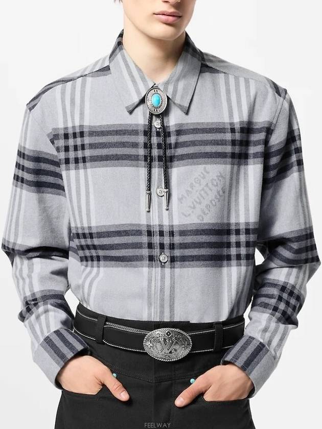 1AFXSV Long Sleeved Cotton Flannel Shirt - LOUIS VUITTON - BALAAN 2