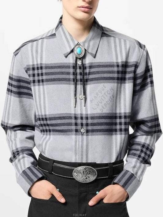 1AFXSV Long Sleeved Cotton Flannel Shirt - LOUIS VUITTON - BALAAN 2