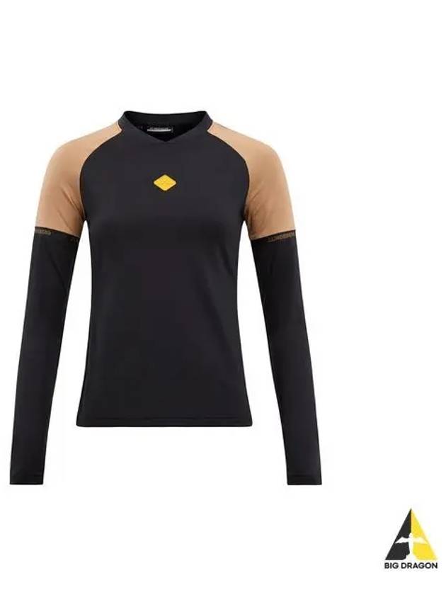 Women's Sienna Slim Fit Golf Long Sleeve T-Shirt Black - J.LINDEBERG - BALAAN 2